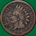 1860 Round Bust Indian Head Cent Very Good VG Coin, Minor corrosion #35473