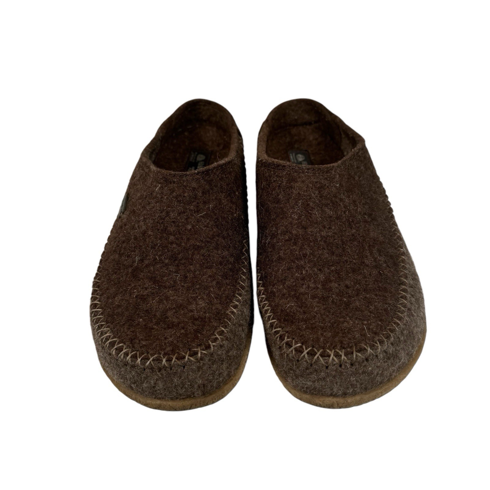 SAOLA Zoccoli ciabatte HAFLINGER lana marrone slip on fletcher suola rigida uomo 46 EUR US 13