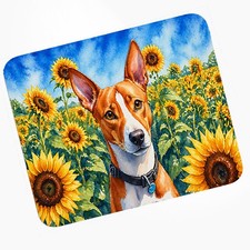 Tapis de souris Caroline's Treasures Basenji en tournesols