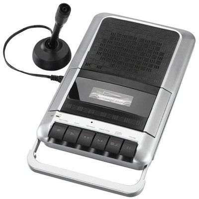 PROSCAN Cassette Player & Recorder with Microphone, Headphone Jack, Aux Black 