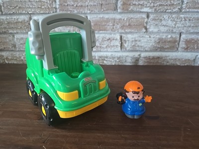 Fisher Price Little People Trash Truck Trash Man 2001 - No Sound
