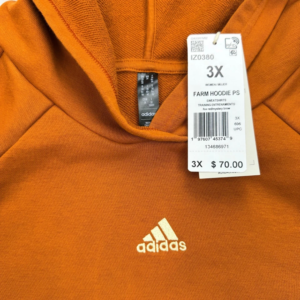 Adidas x Farm Rio Hoodie Women’s 3X Brown Animal Print Oversized Batwing - Image 4 of 4