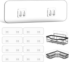 9-Pack Shower Caddy Adhesive Replacement, Transparent Adhesive Hooks Stickers, S