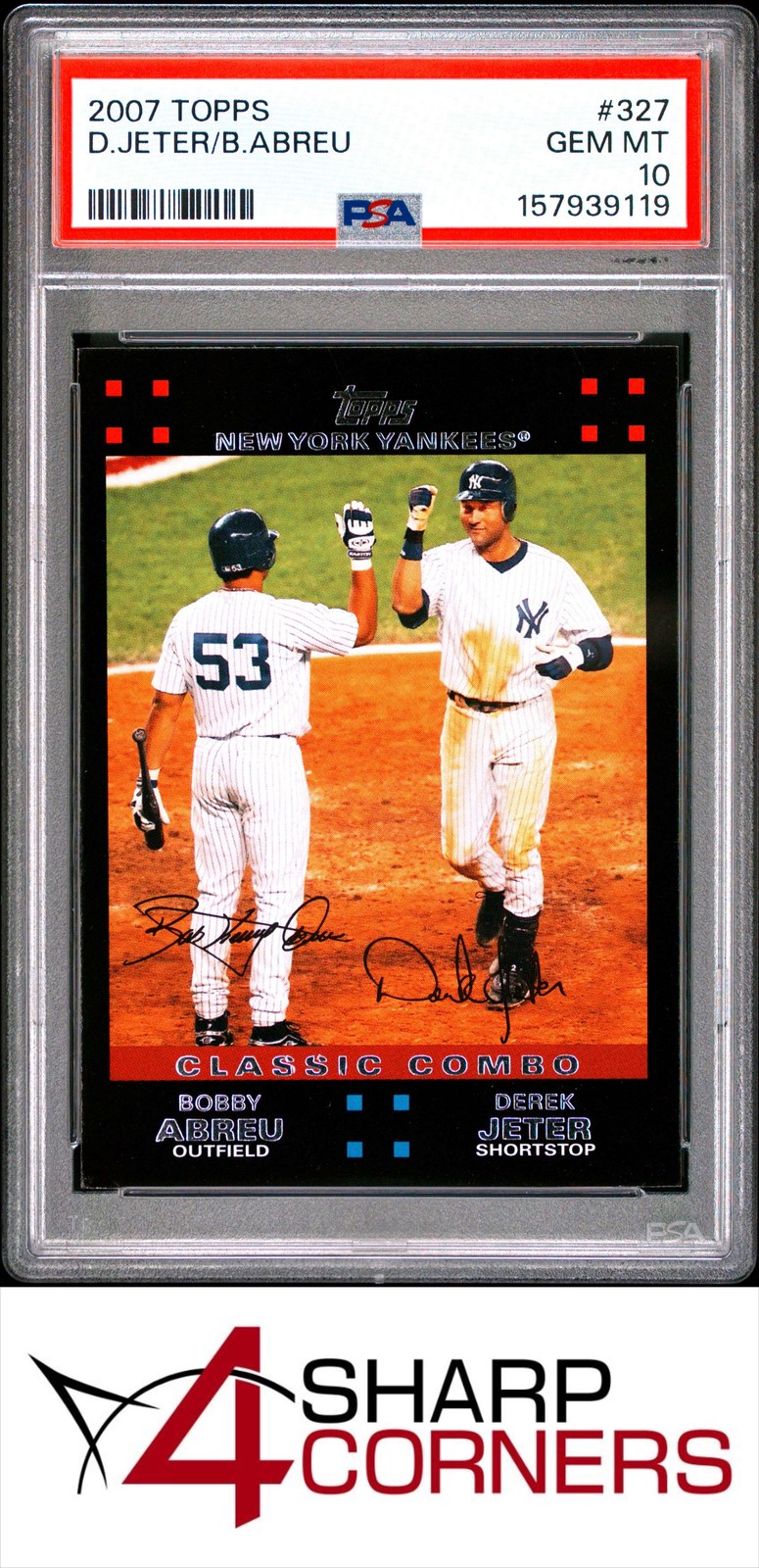 2007 TOPPS #327 DEREK JETER YANKEES PSA 10 view 1
