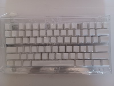 132PCS White Blank Keycaps XDA Height PBT DyeSub Personalized Keycap Set Wht/BK