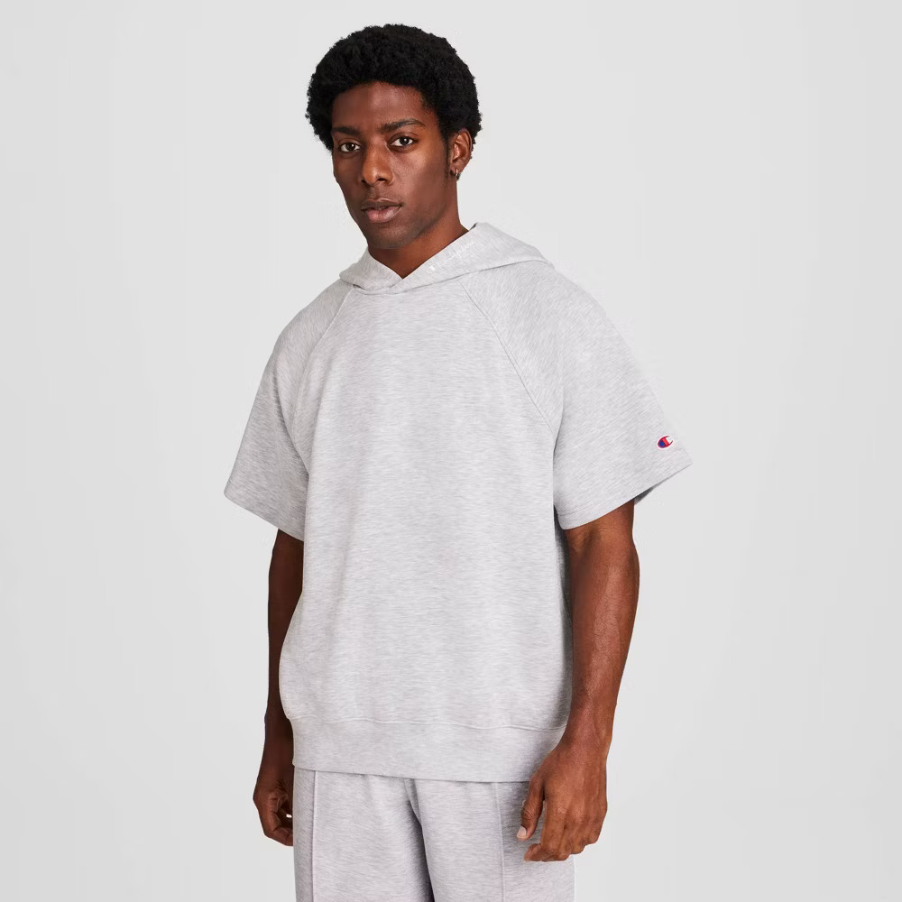 Champion Men's Club Sport Short Sleeve Hoodie - Oxford Heather