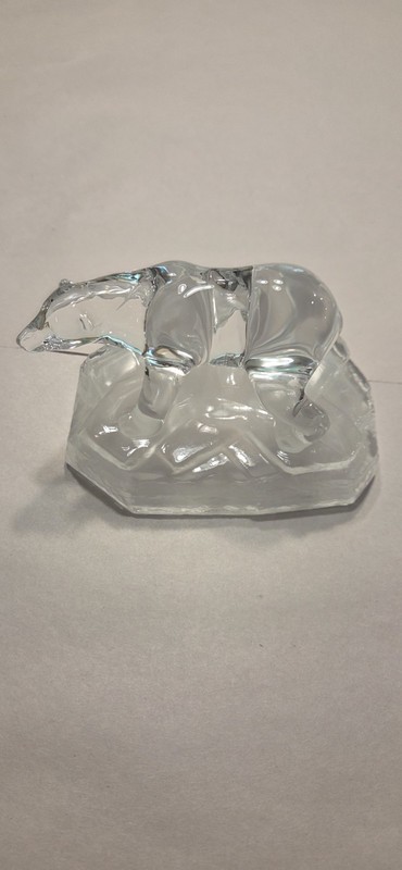 Crystal D'Arques Polar Bear On Iceberg Clear Crystal Figurine Sculpture Bear Ice