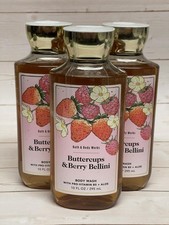 x3 Bath  Body Works Buttercups  Berry Bellini Body Wash 10oz