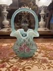 Fenton Art Glass  Signature Series Hand Painted Basket Everson