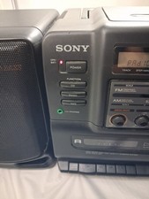 Sony CFD-545 CD Radio Cassette Boombox with Dual Cassette Mega Bass Tested Read