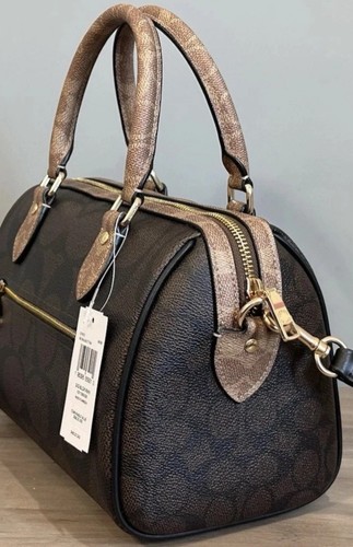 Coach Rowan Satchel/C-Body Bag In Signature Walnut/ Tan;CY679;BNWT:Retail: $398 - Picture 9 of 24