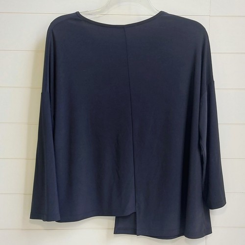 Sympli Asymmetrical 1-Pocket Tunic Top Women's 12 Black Draped Artsy Minimalist - Picture 3 of 8