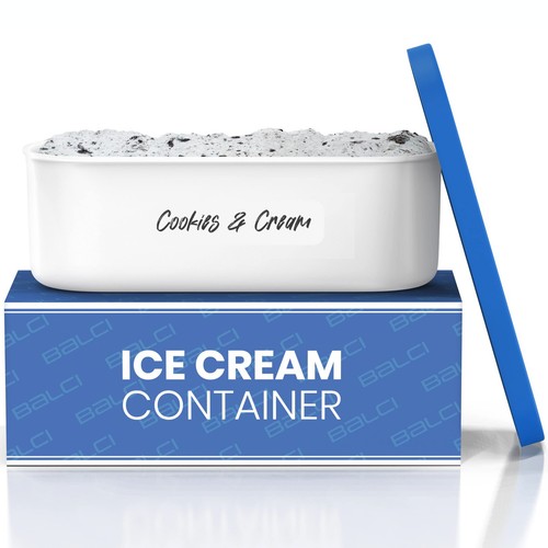 - Ice Cream Container - 2 Quart - Perfect Reusable Freezer Storage for Homema...
