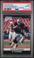 1990 Pro Set Steve Wisniewski Blocking For Bo Jackson PSA 8 FRESH SLAB