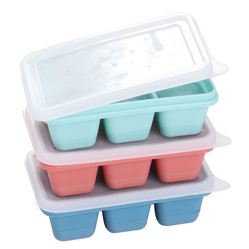 Mini Ice Cube Trays for Freezer with Easy-Release Silicone Bottom, Small Ice ...