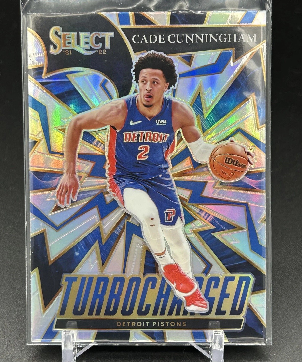 2021-22 Panini Select Turbocharged Cade Cunningham #6 Silver Prizm RC Pistons