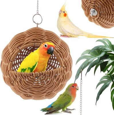 VTurboWay Rattan Vogelnest mit Schaukel Kaufest Hängematte Stil Nest Haus 