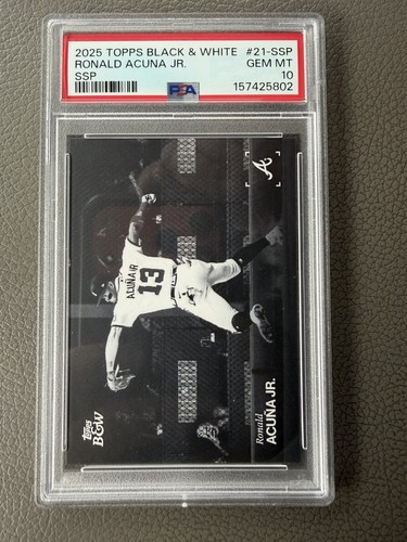 2025 Topps Black & White Ronald Acuna Jr SSP #21-SSP PSA 10