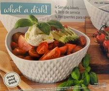 Overandback What A Dish 4-piece Serving Bowl Set Stoneware Plates Microwave Safe