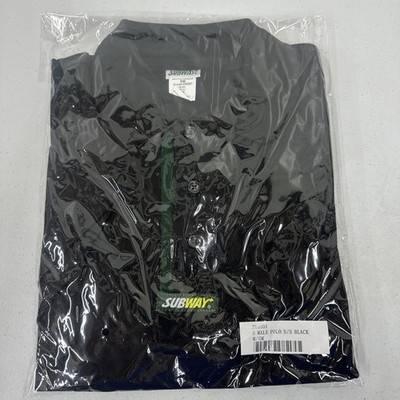 Subway Uniform Black Polo Shirt Male Size SMALL Short Sleeve M/SM Brand New