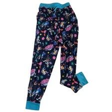 Rick and Morty Pajama Pants Small Blue Space Print Lounge Sleepwear Adult EUC