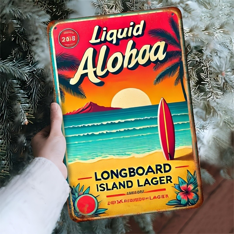 Kona Brewing Vintage Liquid Aloha Longboard Island Lager Tin Metal