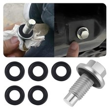 Oil Drain Plug with 5PCS Oil Drain Plug Gasket OEM EJ7Z-6730-A,Iron M12 1.75