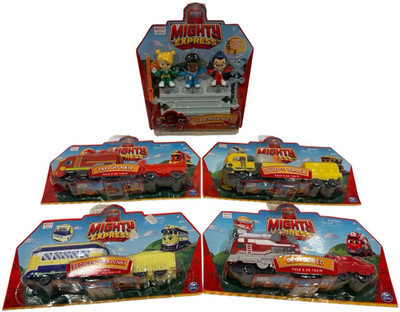 New Netflix Mighty Express Set of 4 Push & Go Trains & Figures