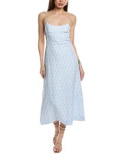 Faithfull The Brand Antibes Linen Maxi Dress Women's Blue M
