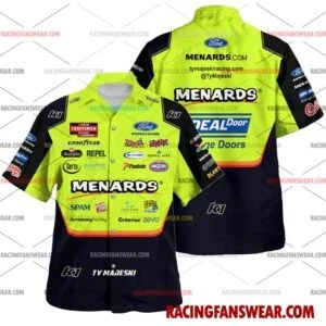 Ty Majeski Nascar Racing 2026 Uniform Apparel Clothes Hawaiian Polo Shirts