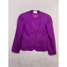 Pendleton Vintage Purple Wool Blazer Jacket Womens Size 10 USA Made Collarless