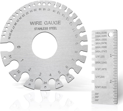 2Pcs Metal Gauge Thickness Tool, Wire Gauges Size for Welding, Highly Accurate W