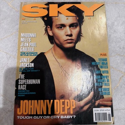 SKY MAGAZINE JUNE 1990 Vintage JOHNNY DEPP COVER  UK Good Condition