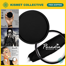 Water-Activated Black Face  Body Paint - Mehron Makeup Paradise AQ, 8 Colors