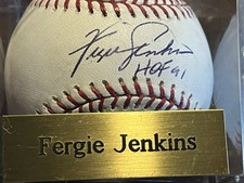 Ferguson Fergie Jenkins Autograph National League Signed Baseball HOF 91 Cubs
