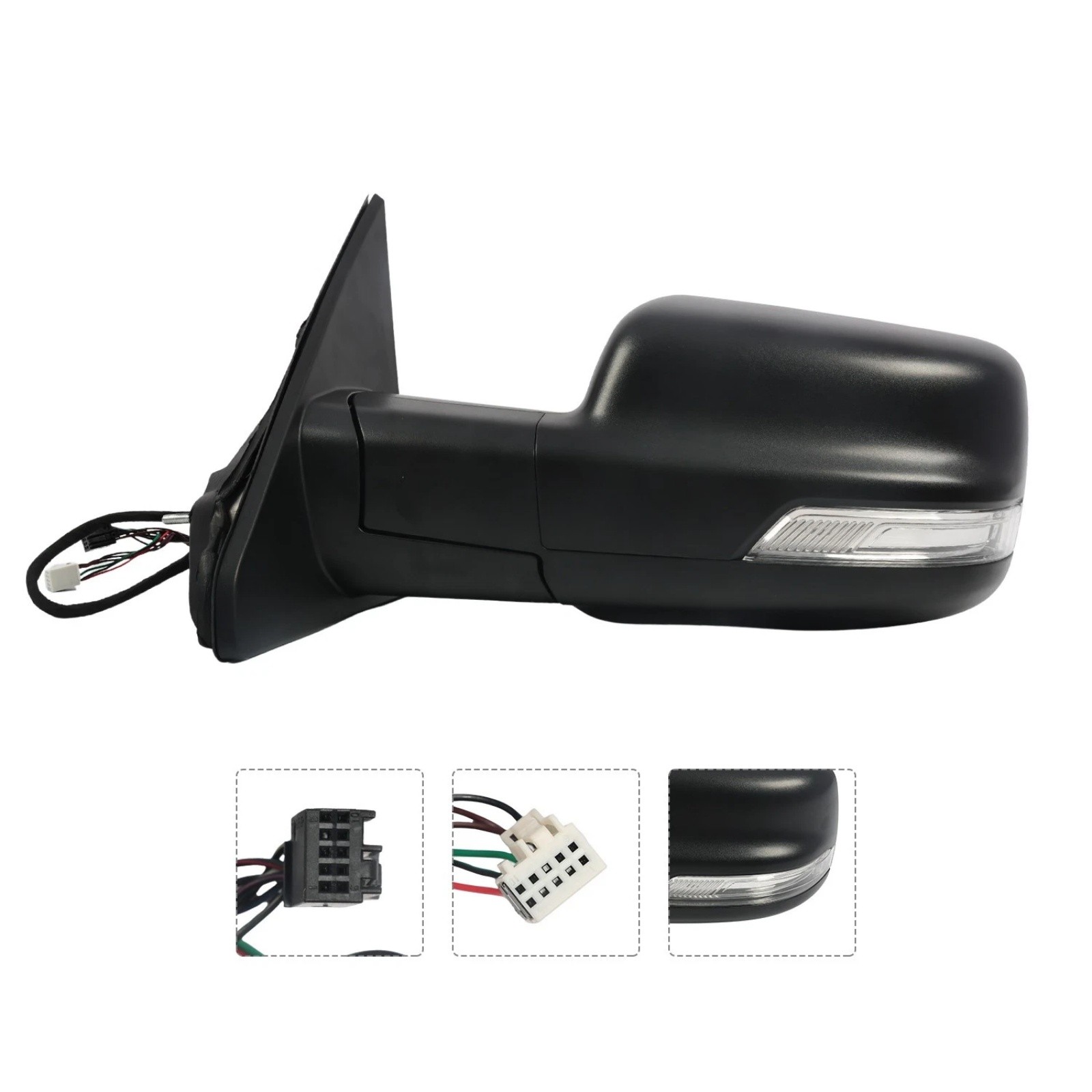 For 2019-2024 Ram 1500 Black Mirrors w/Heated Turn Signal Driver Side 10-Pins thumbnail 8