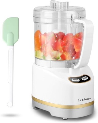 La Reveuse Mini Food Chopper, 200W, 2-Cup, White - Mince, Chop, Puree