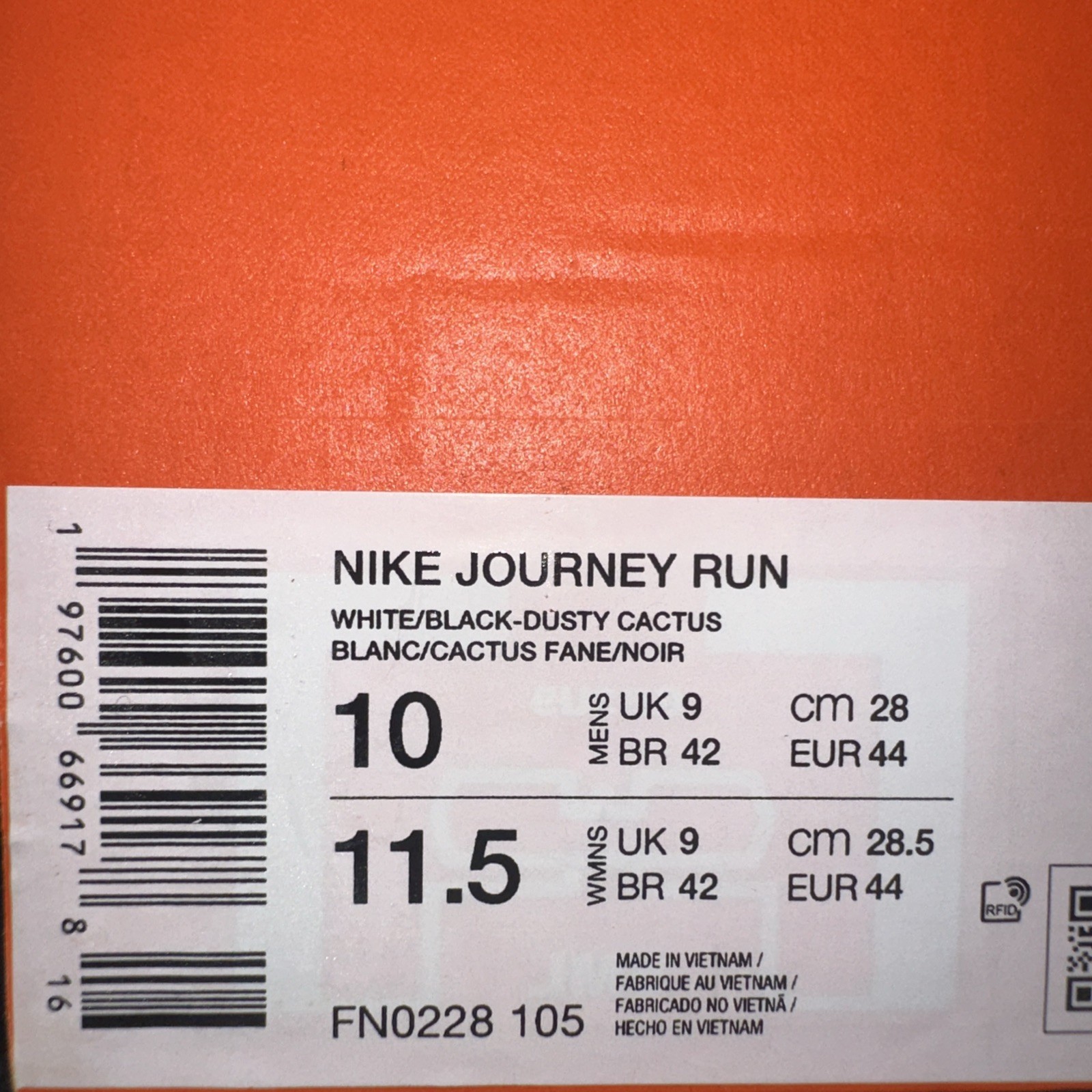 Nike Men's Size 10 Journey Run (FN0228 105) Sneaker Trainer Sports White