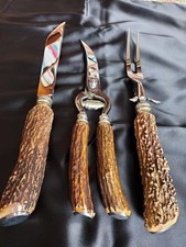 Original Solingen Tranchier-Besteck Hirschhorn (3 teilig) Wild Jagd
