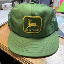 Vintage John Deere Trucker Style Mesh, Snapback Hat Made In Usa