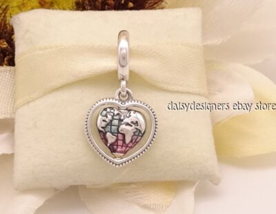 NEW Pandora Family Spinning Heart Silver Charm 792240C01 Retired