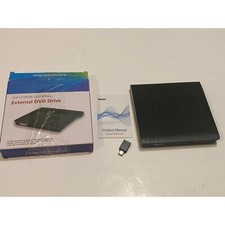 Ziweo Pop Up Mobile External DVD Drive LT801 With USB C Adapter Black