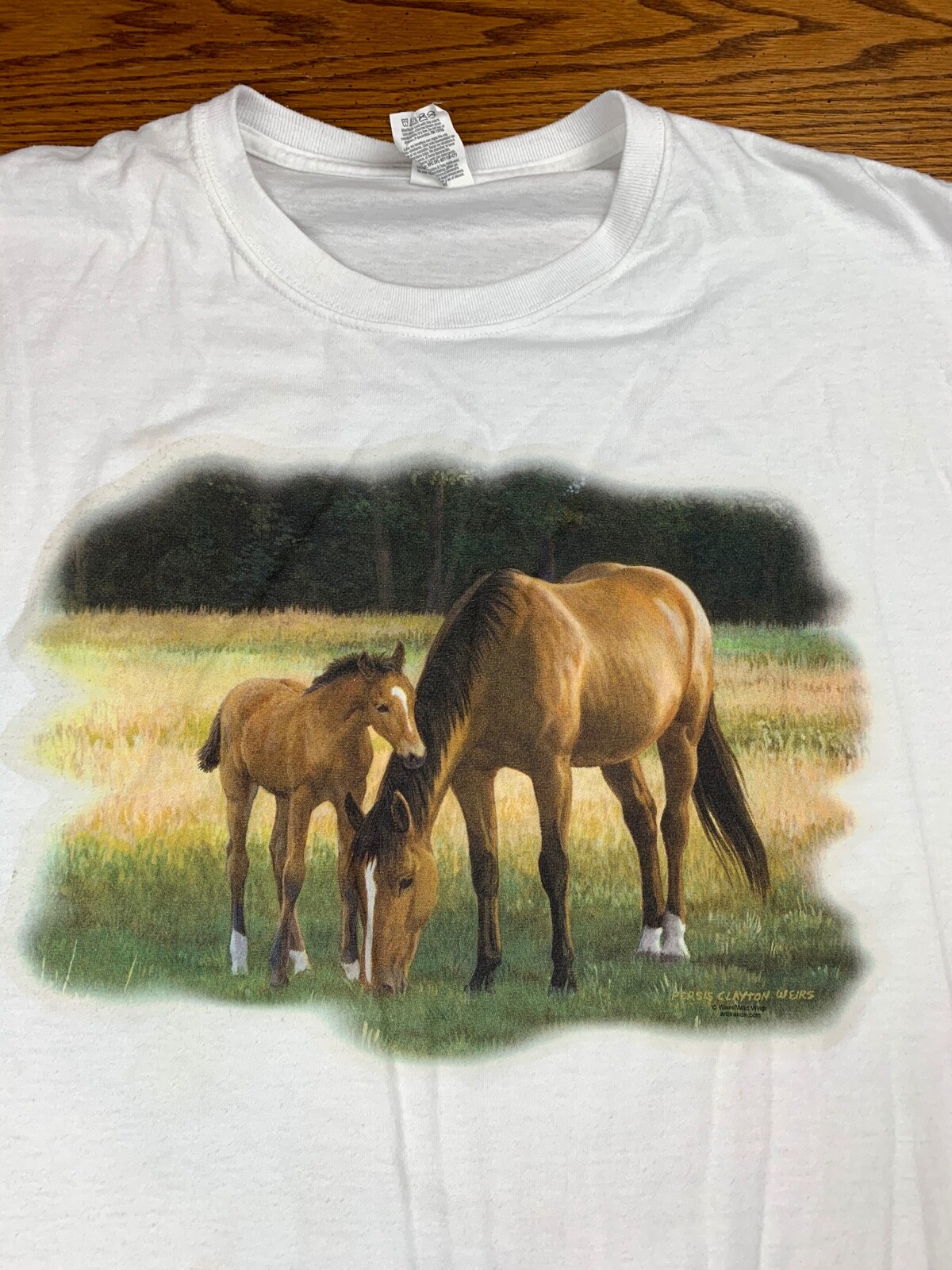 Camicia Persis Clayton Weirs opera d'arte cavallo pony fattoria pascolo L equino equitazione