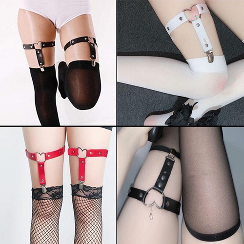 Faux Leather Heart Leg Garter Straps 