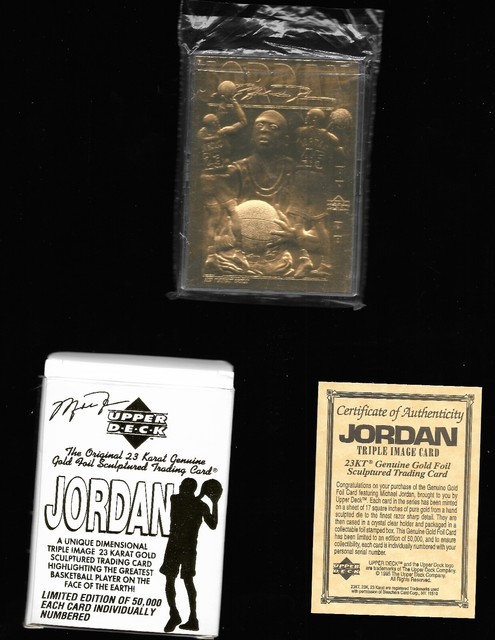 Upper Deck Michael Jordan 23 Karat Gold Foil Card 3 Triple Image 