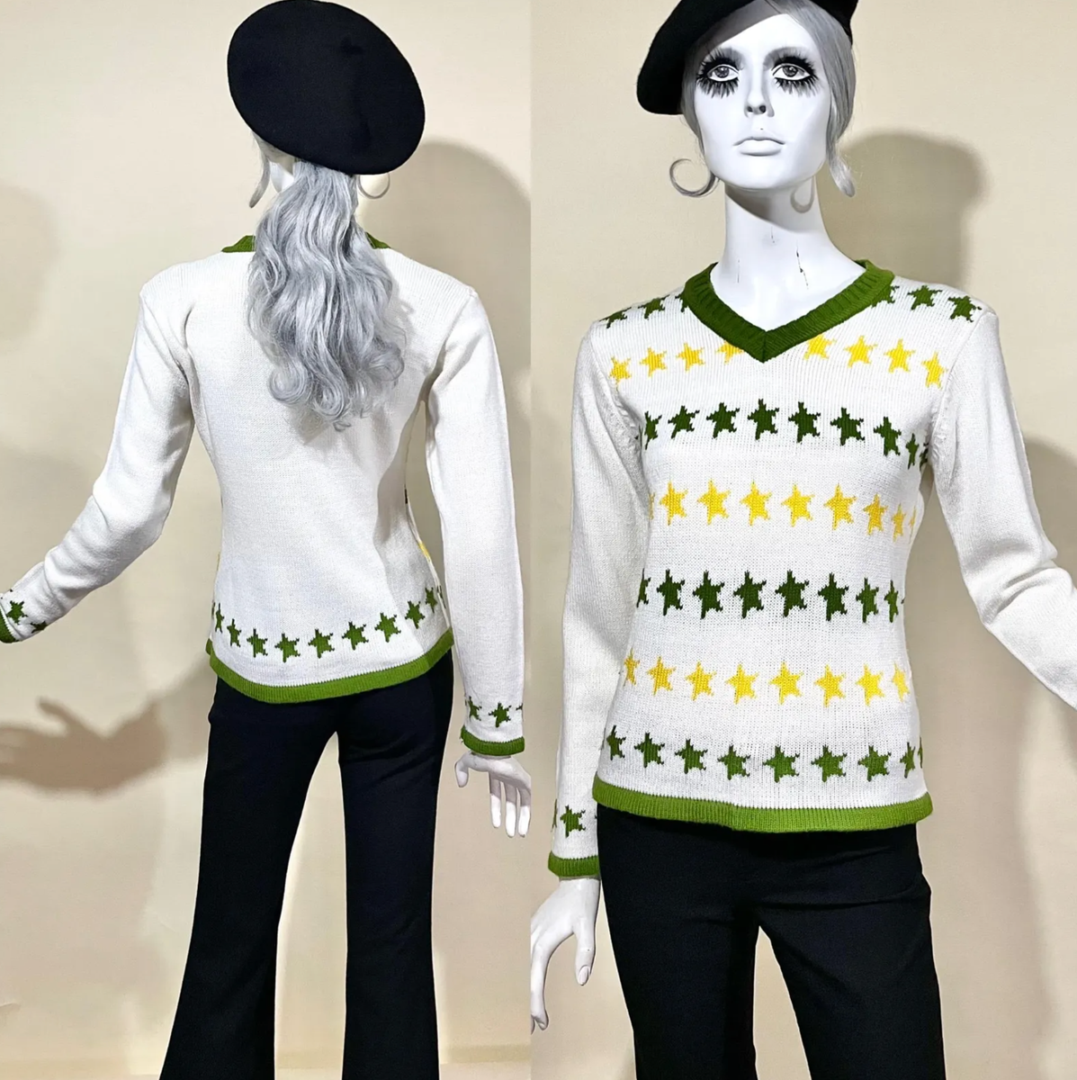 Vintage 1970s Super Star Knit Jumper Northern Soul Glam Rock - Main Image