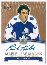 2017-18 UPPER DECK CENTENNIAL TORONTO MAPLE LEAFS MARKS AUTO RICK KEHOE #MLM-KE