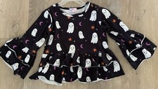 Pete  Lucy Girl  s Size 3T Adorable Black Halloween Top With Smiling Ghosts