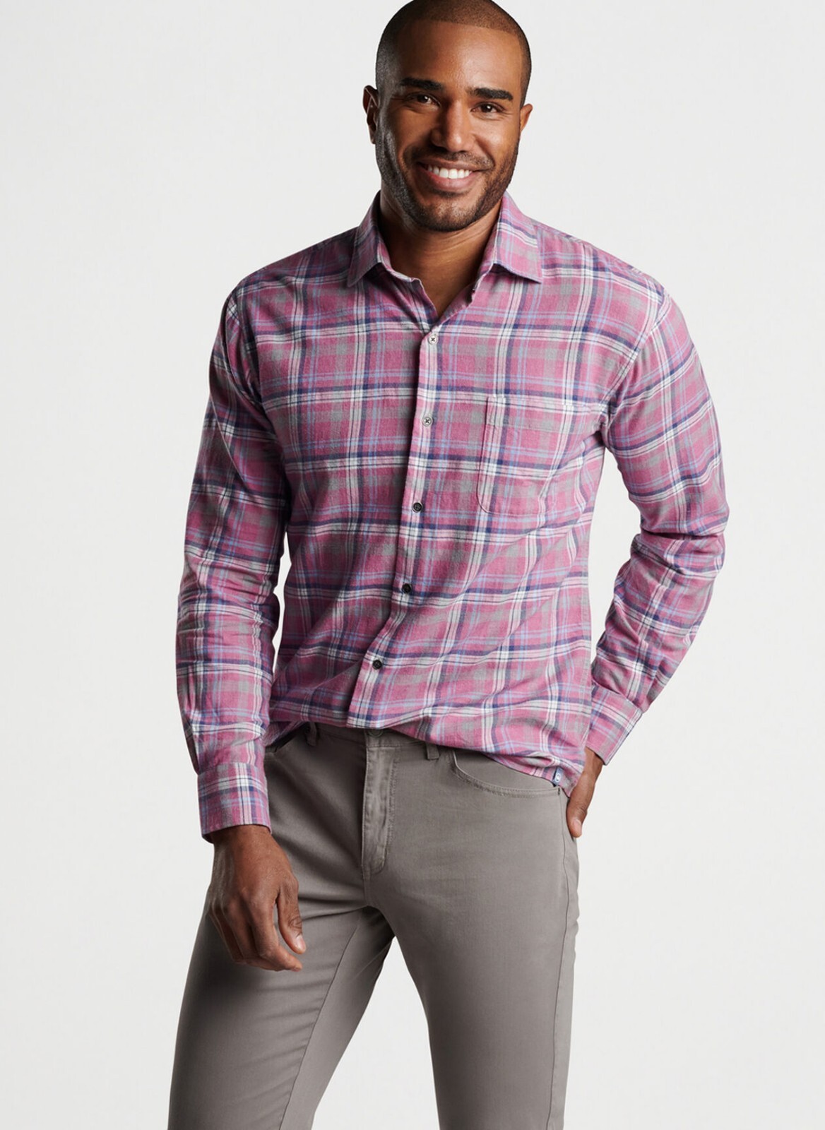 NEW MENS PETER MILLAR GOLF L/S IRON WAY COTTON SPORT DRESS Shirt