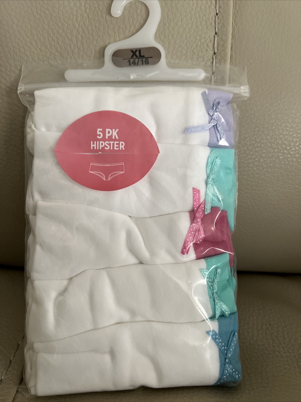 Girls white Cotton Hipster Panties 5 per pack 10 panties XL 14/16 eBay